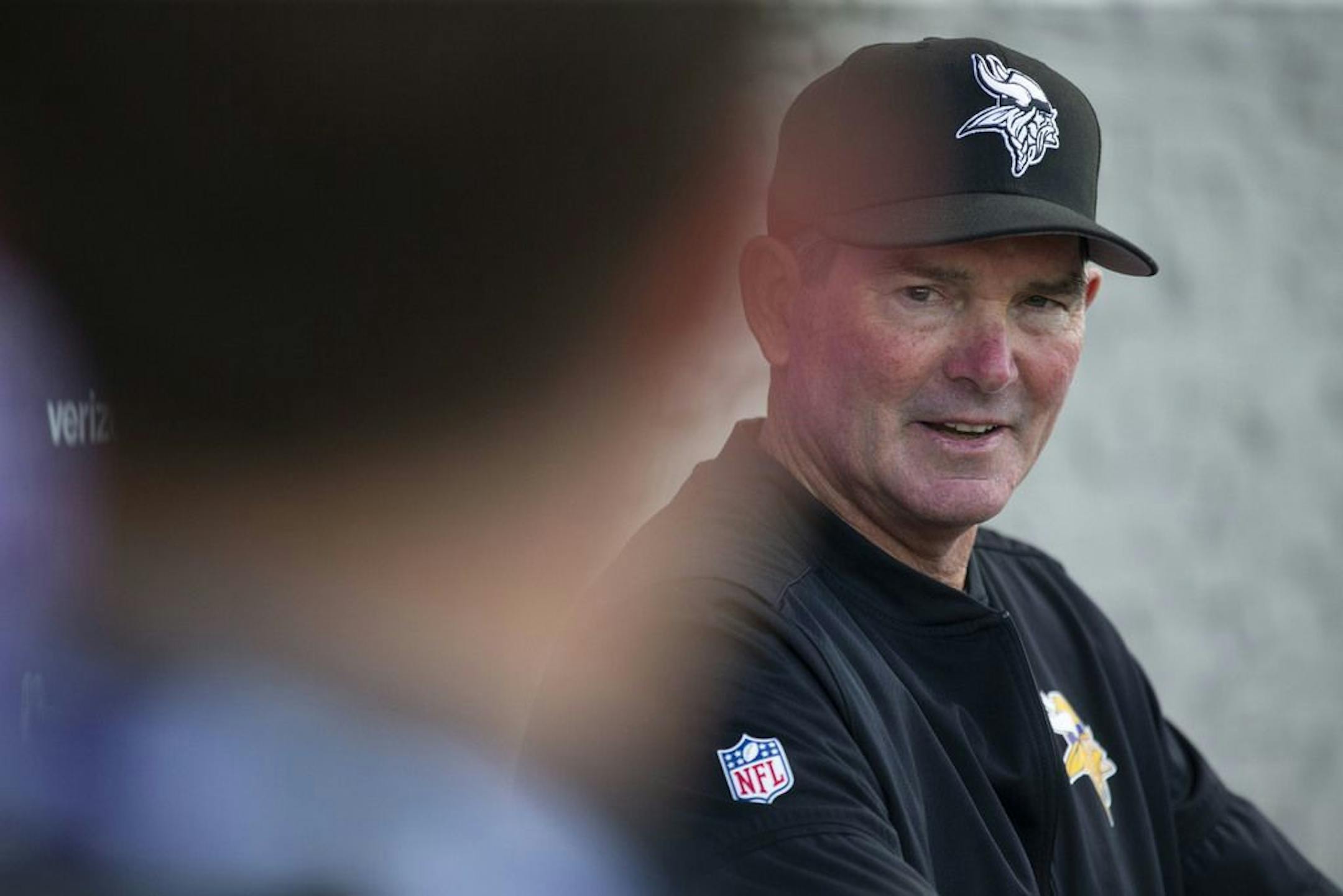 Minnesota Vikings head coach Mike Zimmer answered questions at a press conference after morning walk thru. ALEX KORMANN ¥ alex.kormann@startribune.com The Minnesota Vikings opened up their first full day of training camp on Friday July 26, 2019 at TCO Performance Center in Eagan, MN. Doors opened to fans at 11AM to watch their favorite players practice and get excited for the 2019 NFL season.