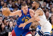 Nuggets center Nikola Jokic still had 32 points and eight rebounds in Game 1 Saturday, but the defense of Rudy Gobert, along with Karl-Anthony Towns a