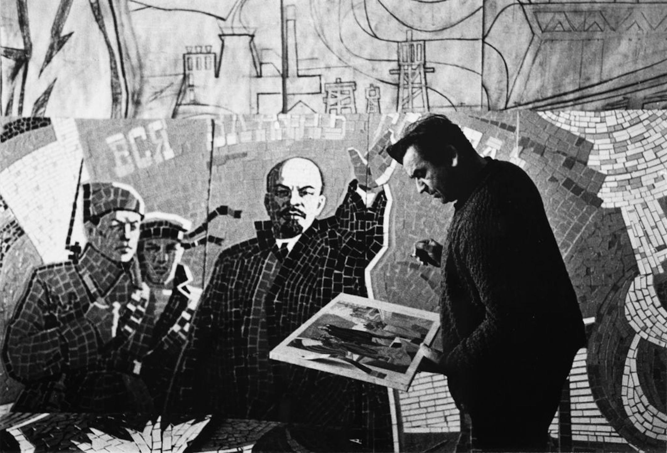 Working on a mosaic of Lenin, 1967, photographer unknown
