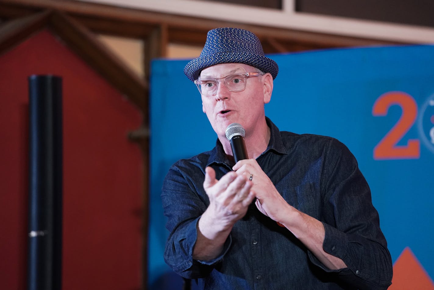 The Rev. Doug Pagitt encouraged attendees to speak against politicians who don't govern with love at the Vote Common Good campaign stop at Solomon's Porch in south Minneapolis.