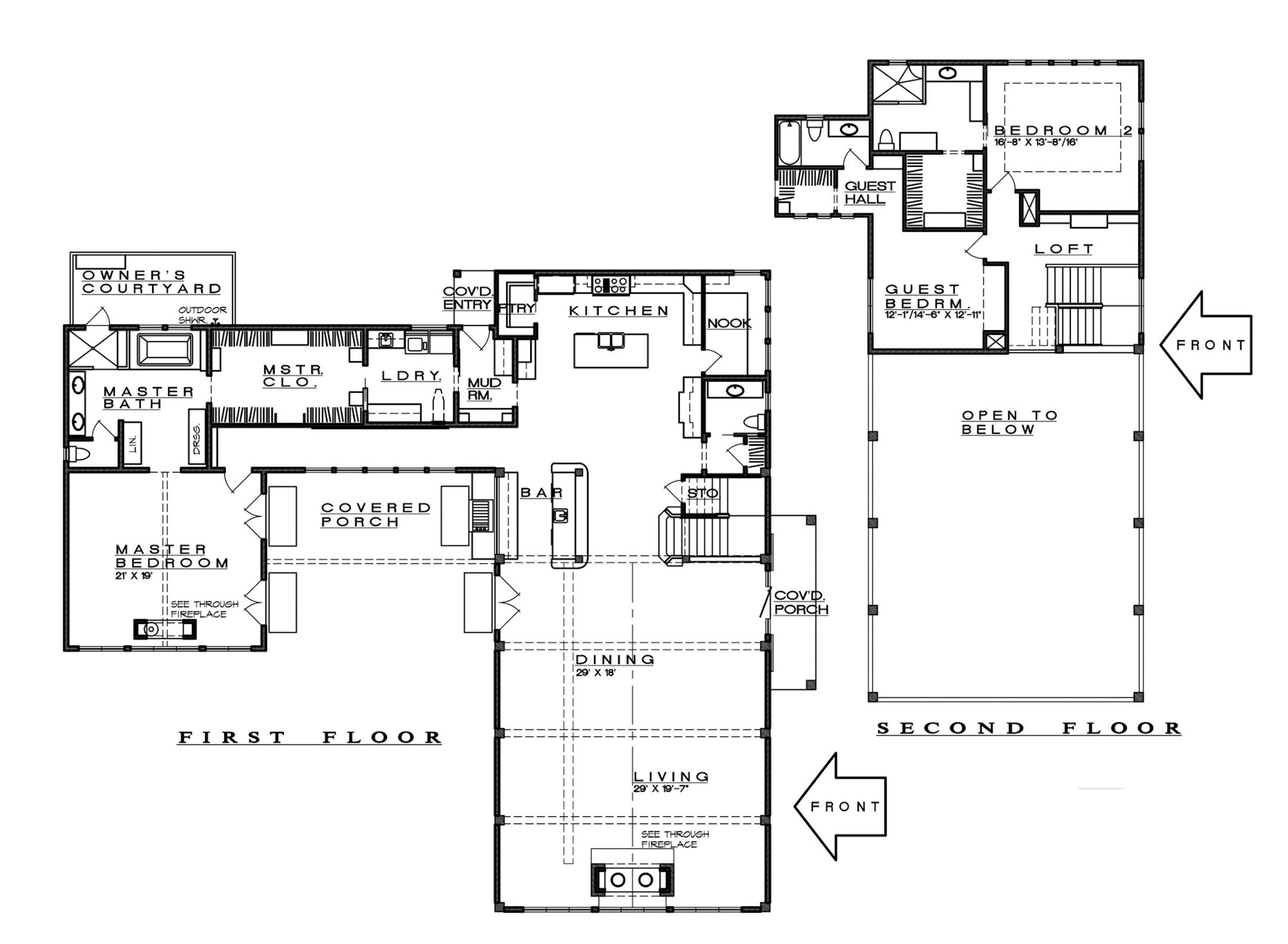 Home plan: Modern design, rustic details.