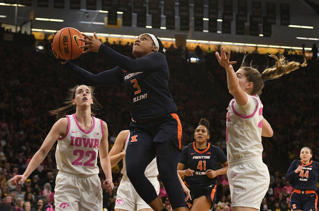 After a slow start, Illinois guard Makira Cook (3) has become an offensive force, and ranks among the conferences top 10 in scoring, assists and free throw shooting.
