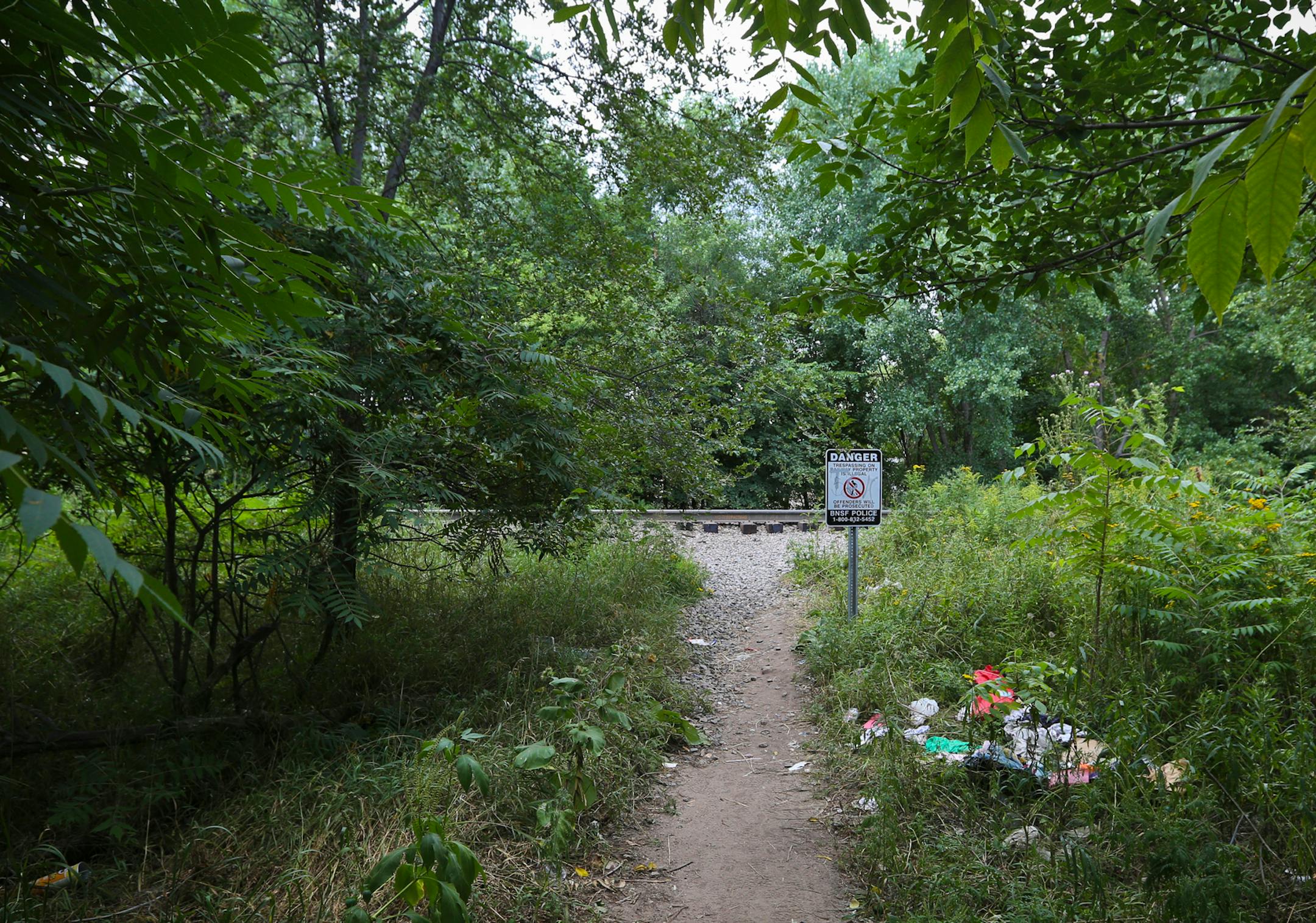 This photo from Friday, Aug. 16, 2013, shows the area near the tracks where a 9-year-old severed by a train on Thursday evening in St. Paul.
