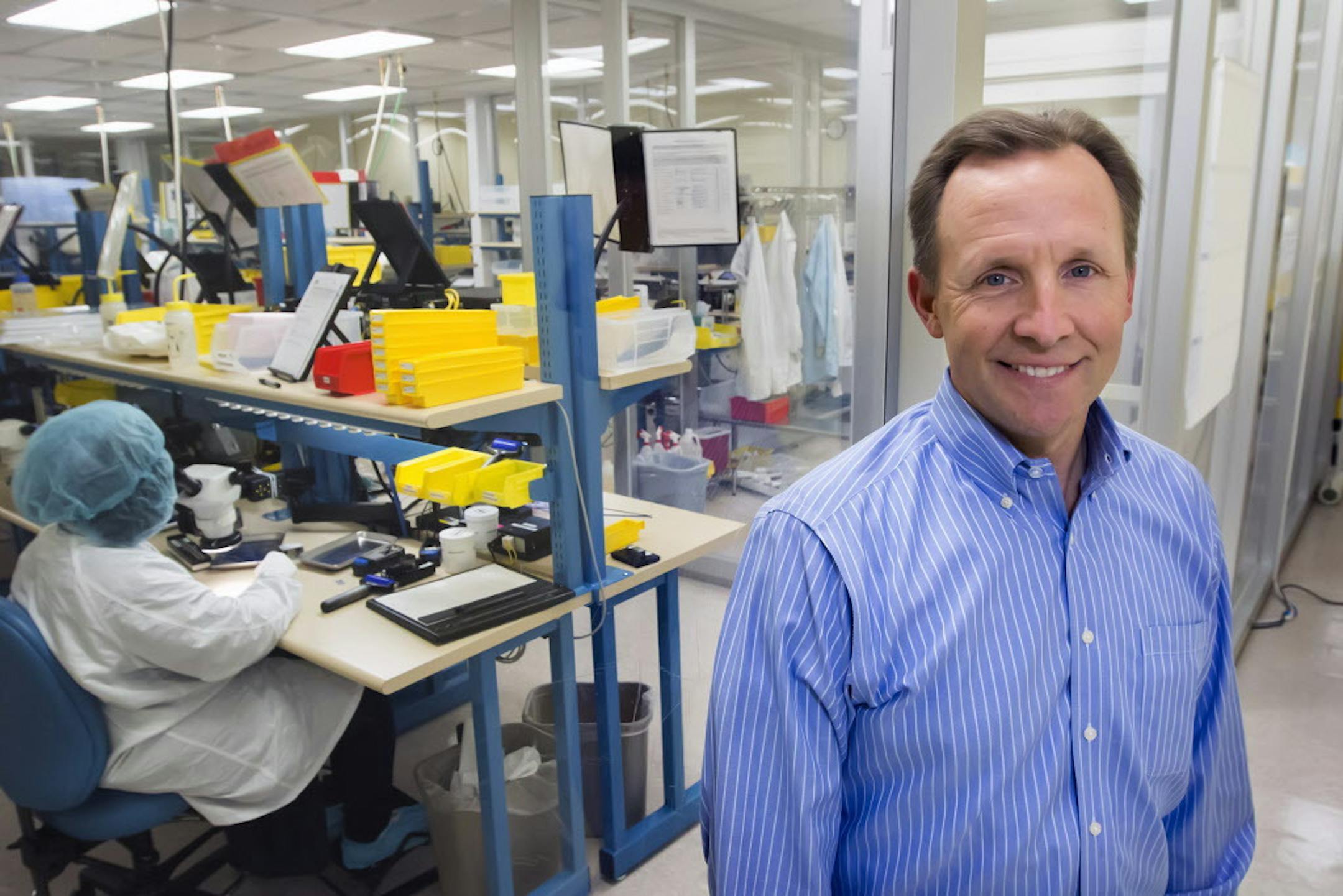 Bob White, CEO of Entellus in his Plymouth production facility. ] Brian.Peterson@startribune.com Plymouth, MN - 5/05/2015