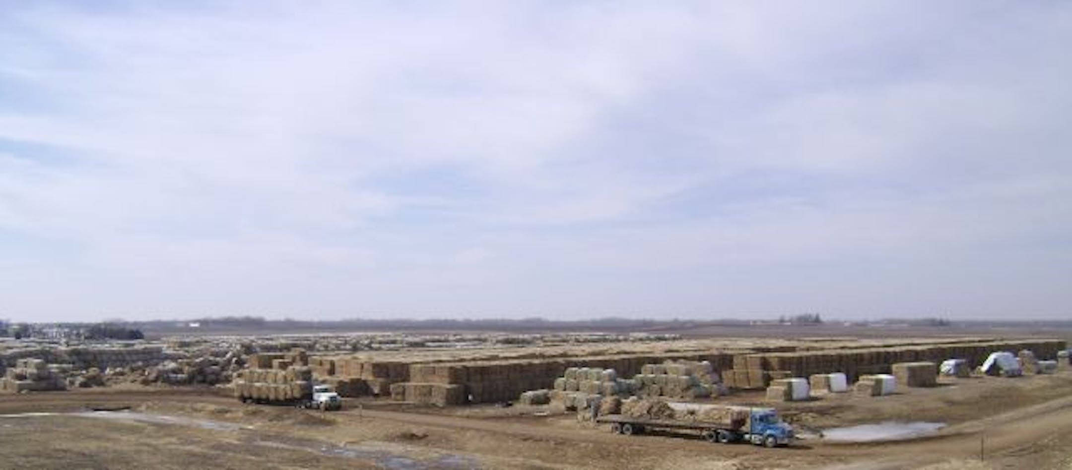 At Poet's Emmetsburg, Iowa, facility, bales of harvest leftovers such as corncobs and husks are stored for use in ethanol.