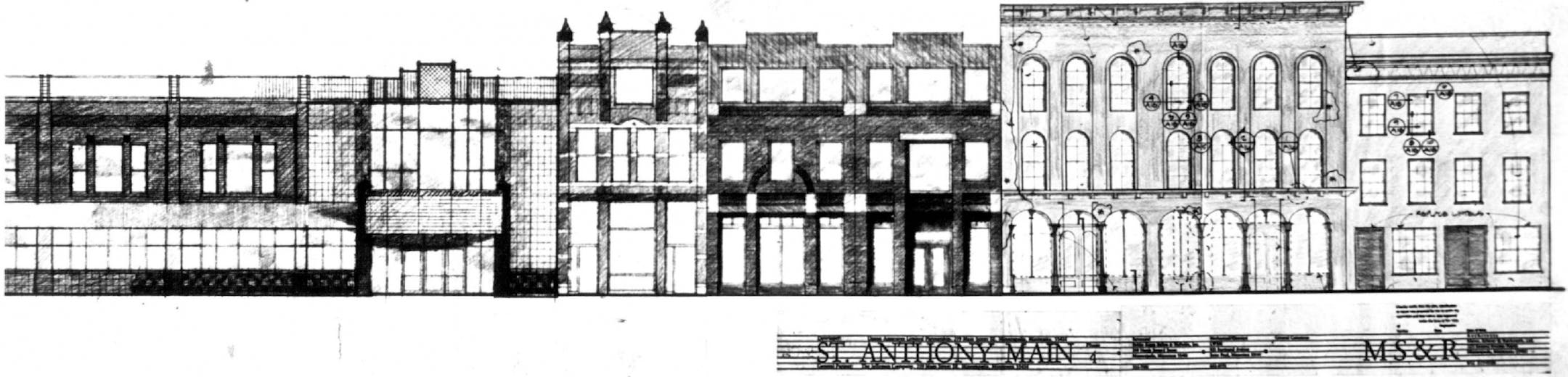 January 14, 1985 Design proposed for St. Anthony Main expansion The design for the expansion of the St. Anthony Main retail complex will go before the Minneapolis Heritage Preservation Commission at 4 p. m. Wednesday In Room 210A of City Hall. The expansion would extend along Main St. between the existing section and the 3rd Av. bridge. The front, as seen from SE. Main St., would have new construction and a movie theater at the northwest end (left) and incorporate the Pracna On Main restaurant (