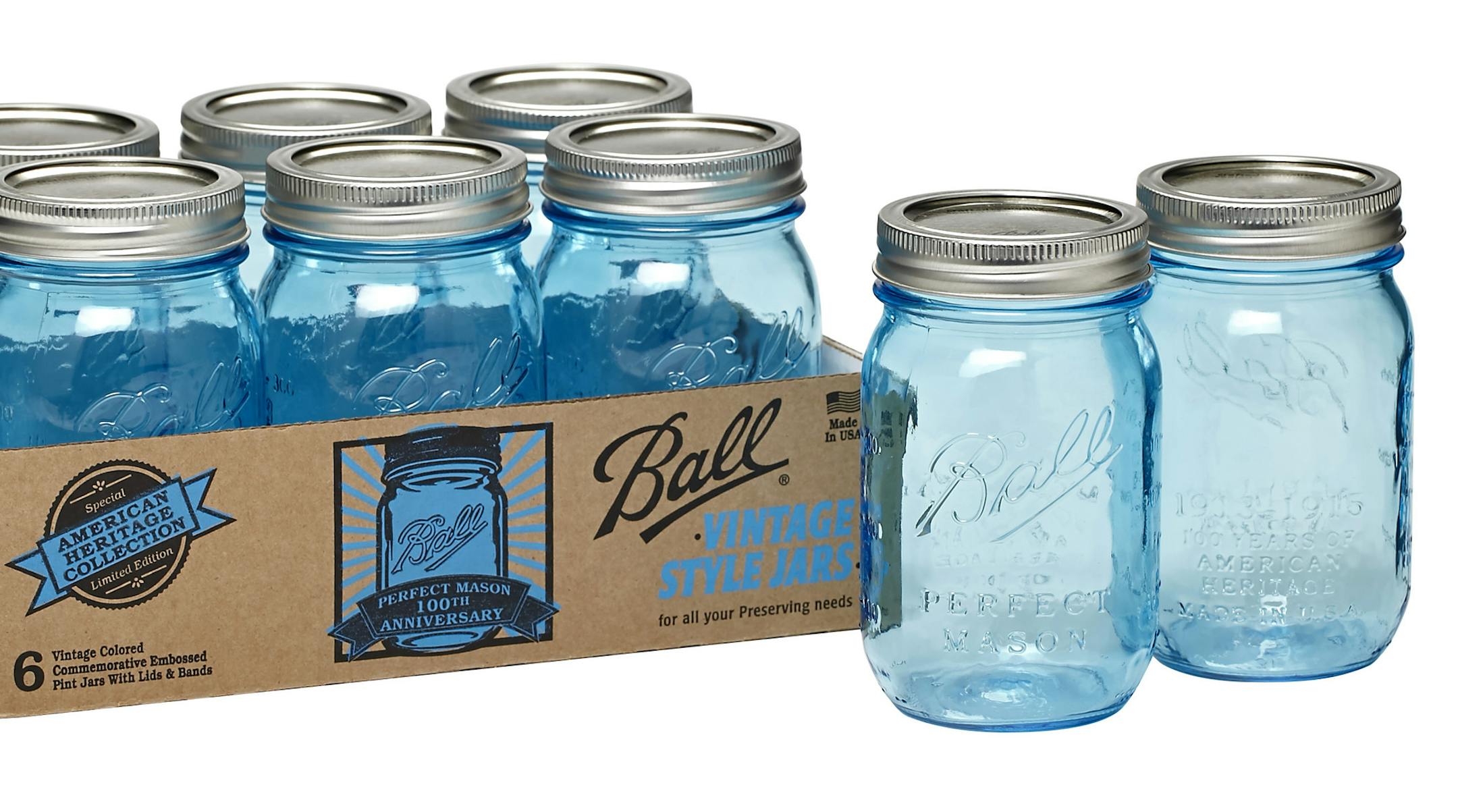 The American Heritage Collection of Ball jars lends a vintage quality to your canned goods.