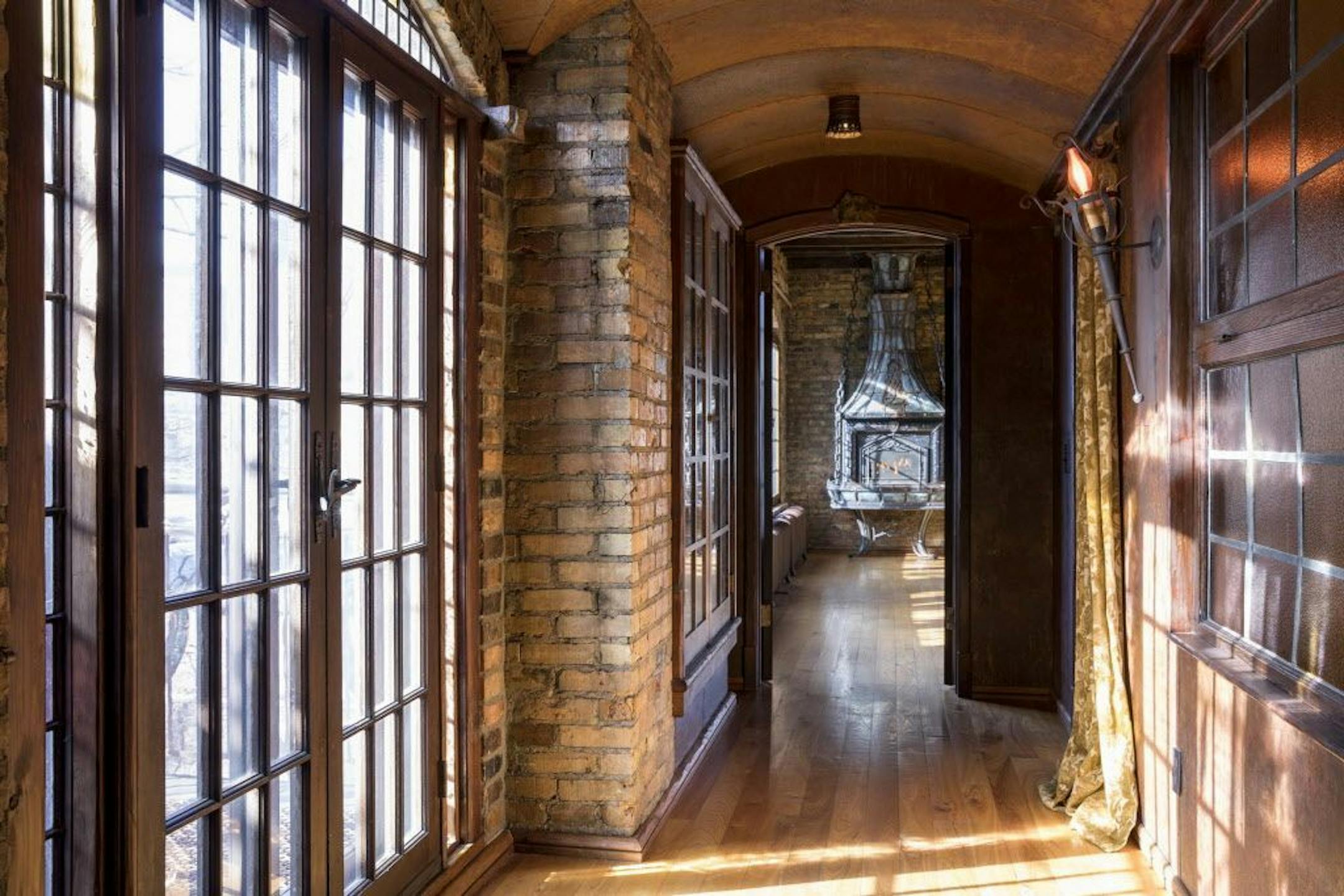 Hallway showing original brick.