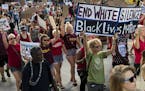 Protesters march after a gathering in Loring Park held by Black Lives Matter in Minneapolis, Saturday, July 9, 2016. (Isaac Hale/Star Tribune via AP)