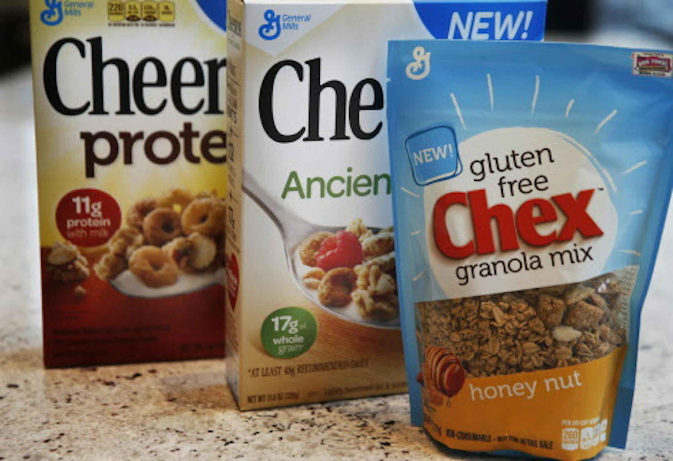 Priscilla Zee, a marketing manager in General Mills' Big G cereal division Priscilla Zee, a marketing manager in General Mills' Big G cereal division shows up a couple new products coming to market: Cheerios Ancient Grains and gluten free Chex granola mix Cheerios protein is already on the shelves.]Richard Tsong-Taatarii/ rtsong- taatarii@startribune.com