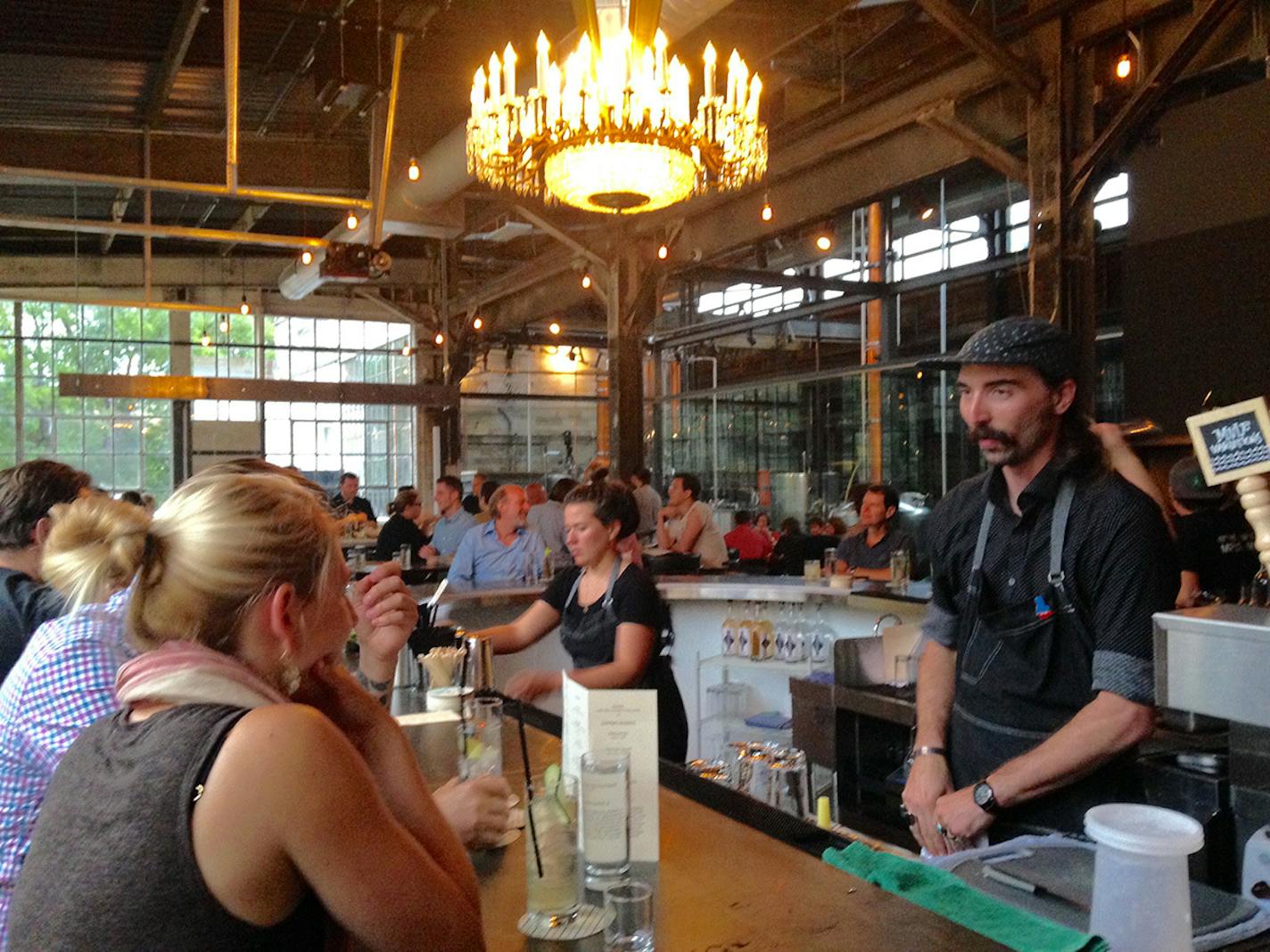 Lee Svitak Dean, Star Tribune The light filled cocktail room at Tattersall Distilling