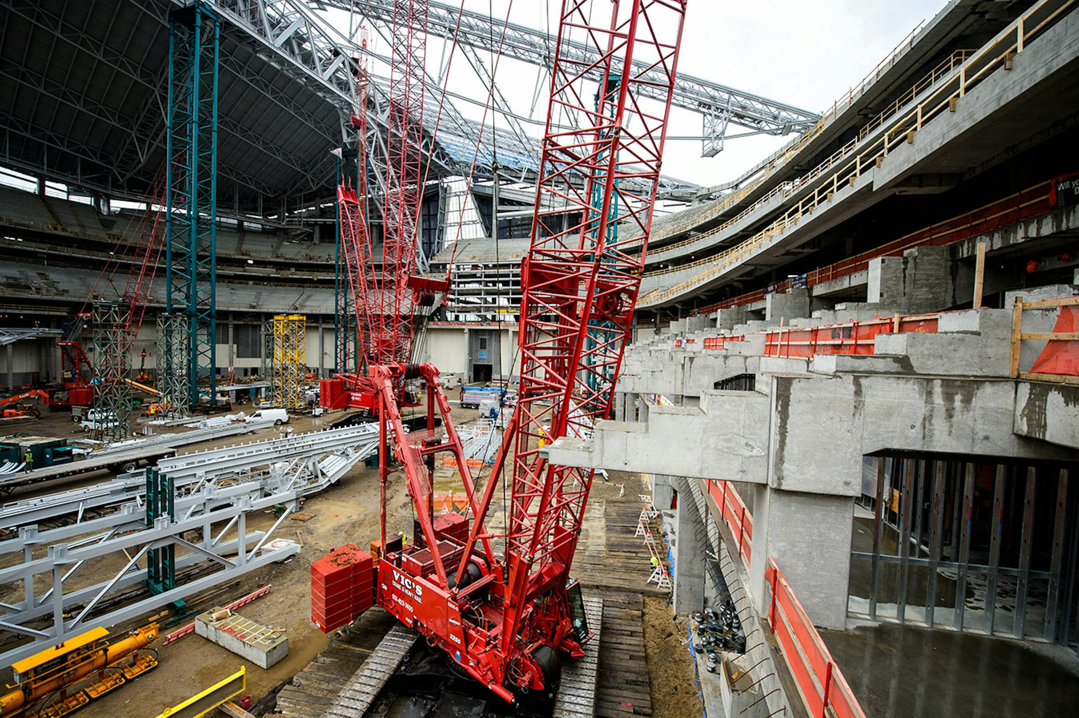The new Vikings stadium under construction.