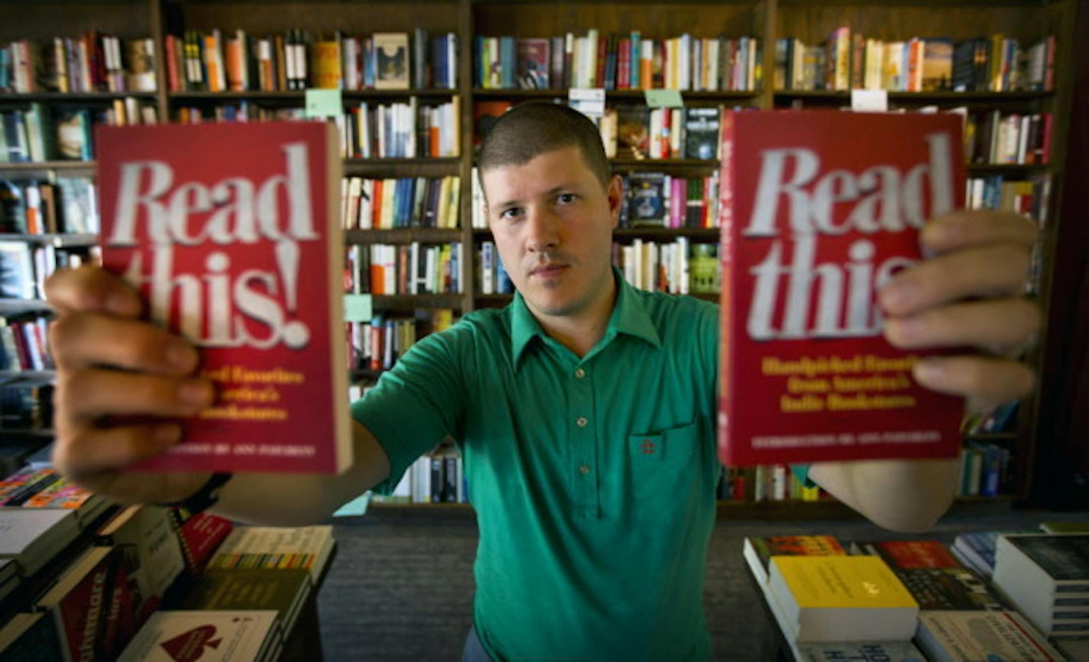 Hans Weyandt with his book, "Read This!"