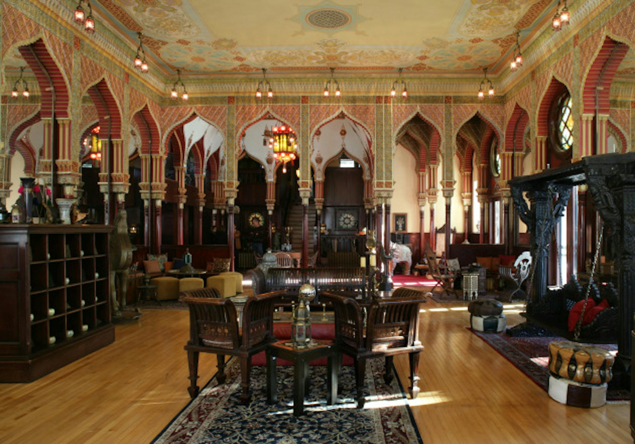 Joel Koyama\u2022jkoyama@startribune.com moor0227  Home & Garden story featuring a Moorish-style mansion, complete with ballroom, that recently underwent a six-year renovation.] Marty and Judy Nora's Moorish style home. The new ballroom.