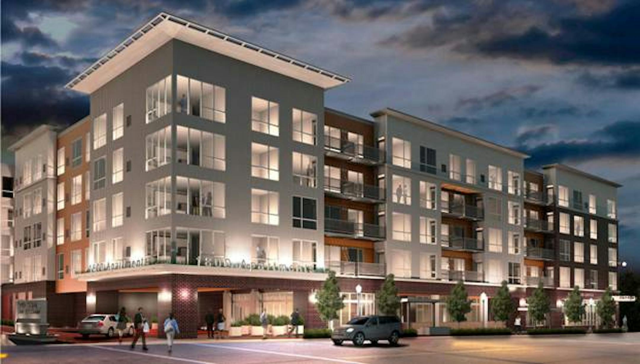 A night-time rendering of 7West. Source: Tushie Montgomery Architects