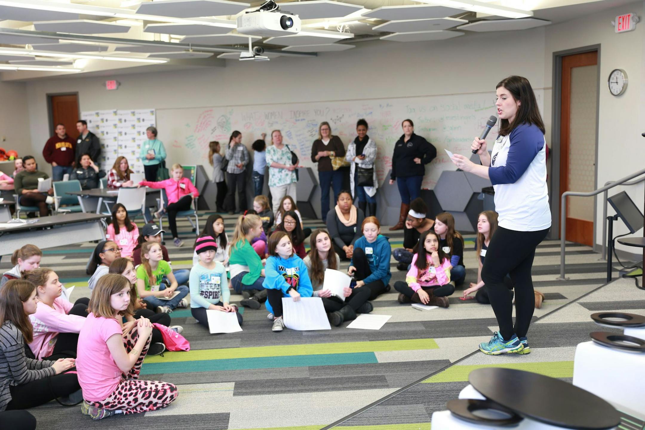 Alexandra Young, founder and executive director of the nonprofit Center for Girls&#x2019; Leadership, led a &#x201c;Girls in STEM&#x201d; program.