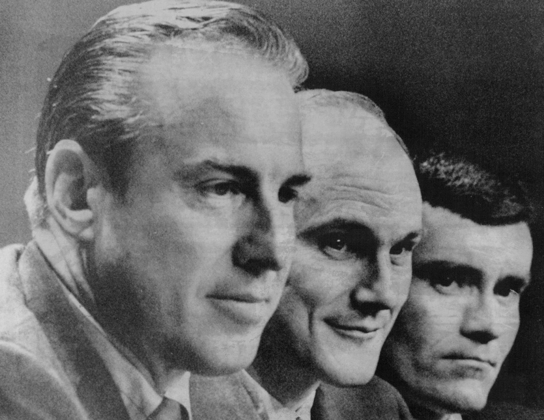 March 15, 1970 Lovell Names Apollo 13 Ships - Apollo 13 commander James A. Lovell, left, announced Saturday that he has named his mission's lunar landing module "Aquarius" and its command module "Odyssey," linking his second and last voyage to the moon with both modern youth and an ancient bearer of knowledge. Lovell is scheduled to lift off April 11 with command module pilot Thomas K. Mattingly, center, and lunar module pilot Fred W. Haise, neither of whom has been in space. Art Hager