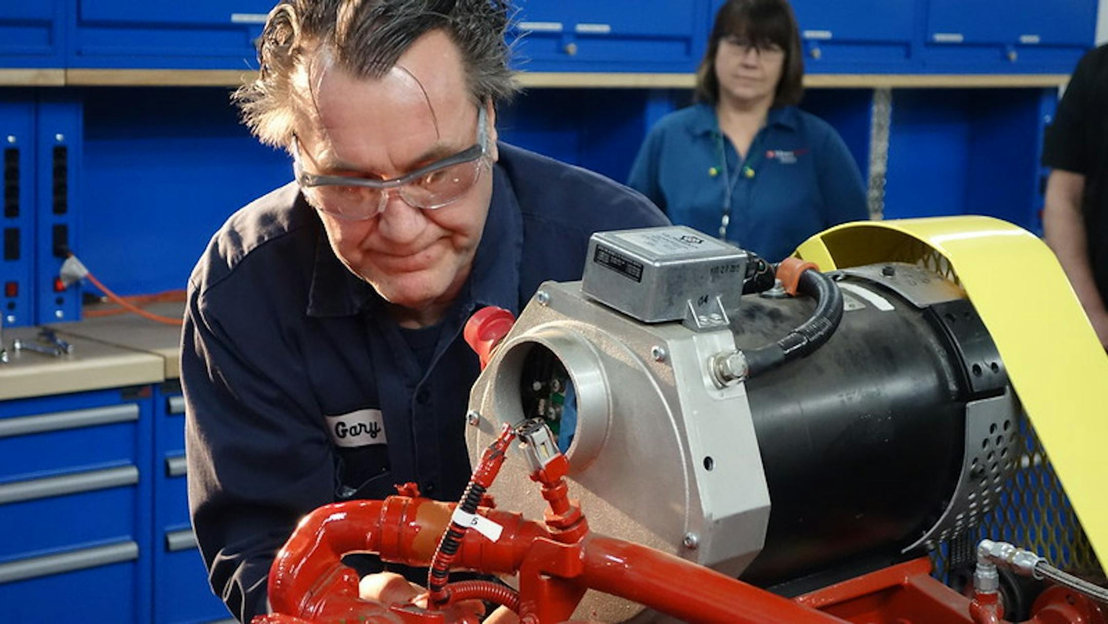 Gary Gauthier looks for problems with a Metro Transit bus engine and transmission during a Maintenance Roadeo last Thursday at the agency's Overhaul Base in St. Paul.