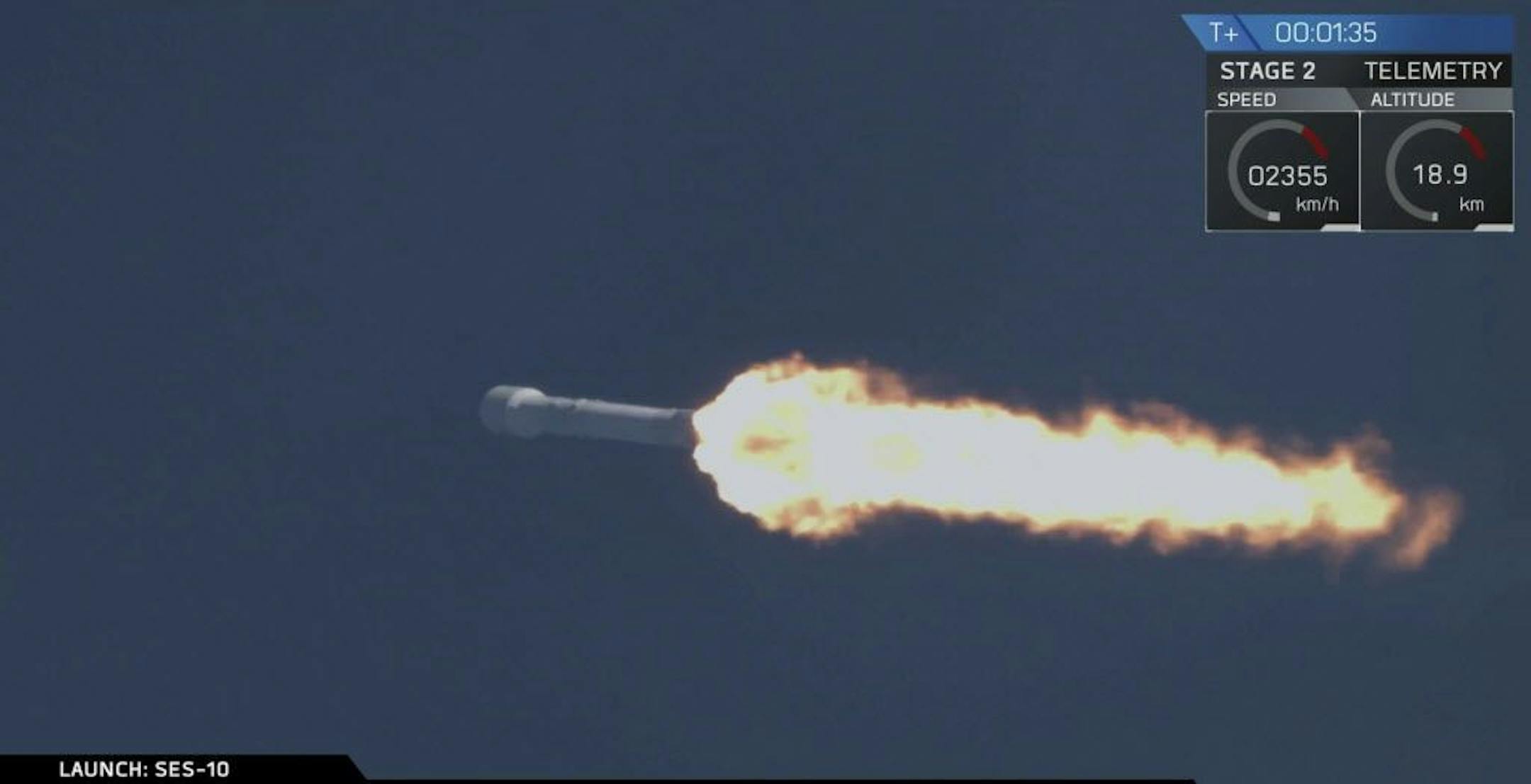 This photo made available by SpaceX shows the company's Falcon 9 rocket after it lifted off from Kennedy Space Center in Cape Canveral, Fla., Thursday, March 30, 2017. SpaceX launched its first recycled rocket Thursday, the biggest leap yet in its bid to drive down costs and speed up flights.