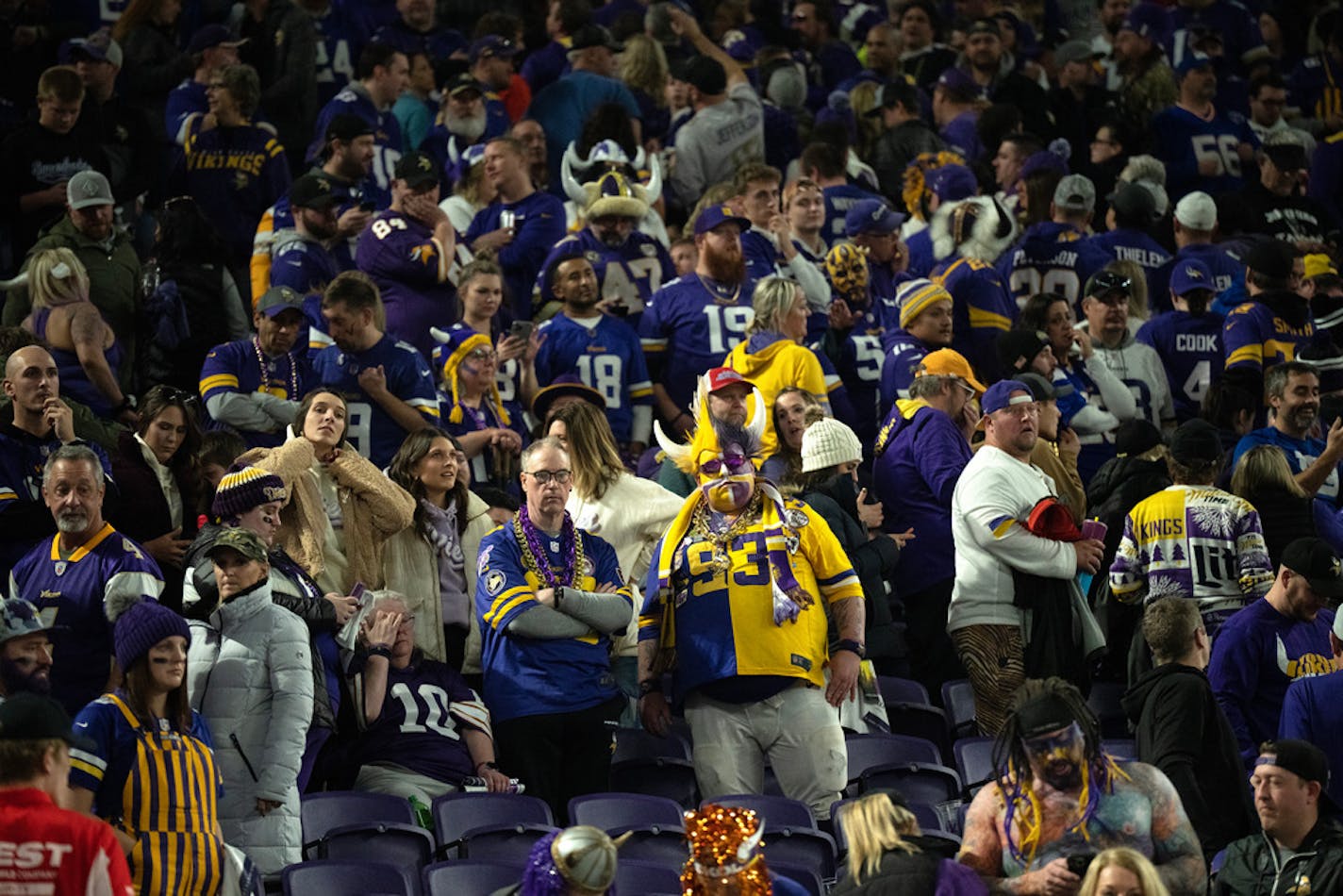 Vikings fans could only watch after the Giants won 31-24 during a NFL wild card playoff game.