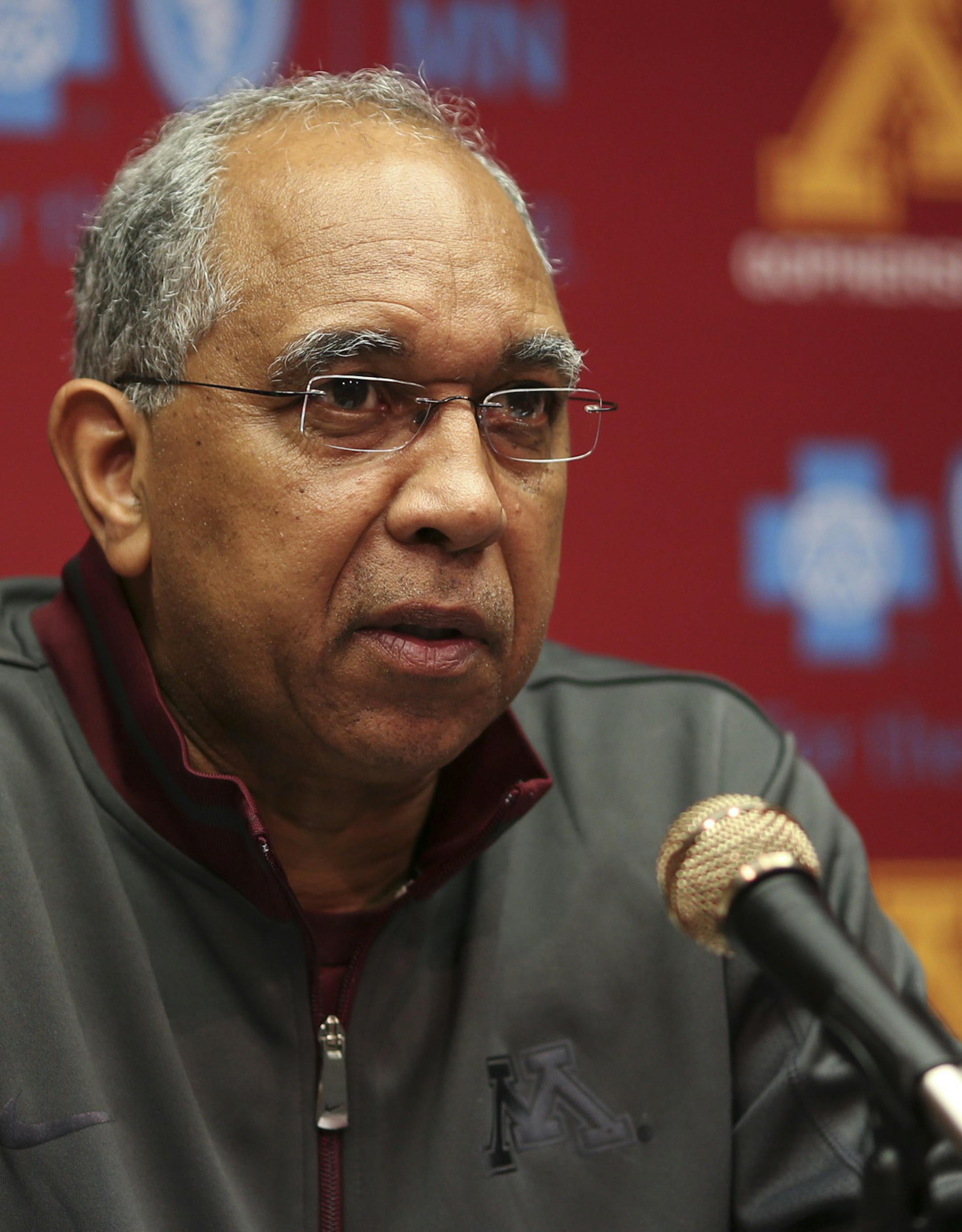 The University of Minnesota men's basketball team was selected for the 2013 NCAA Division I Men's Basketball Championship Sunday afternoon. After learning they would face sixth seeded UCLA in their first tournament appearance since 2010, Head Coach Tubby Smith and players Austin Hollins and Rodney Williams, Jr. attended a news conference at Williams Arena Sunday evening, March 17, 2013. Head Coach Tubby Smith answered a question during the news conference. ] JEFF WHEELER ‚Ä¢ jef
