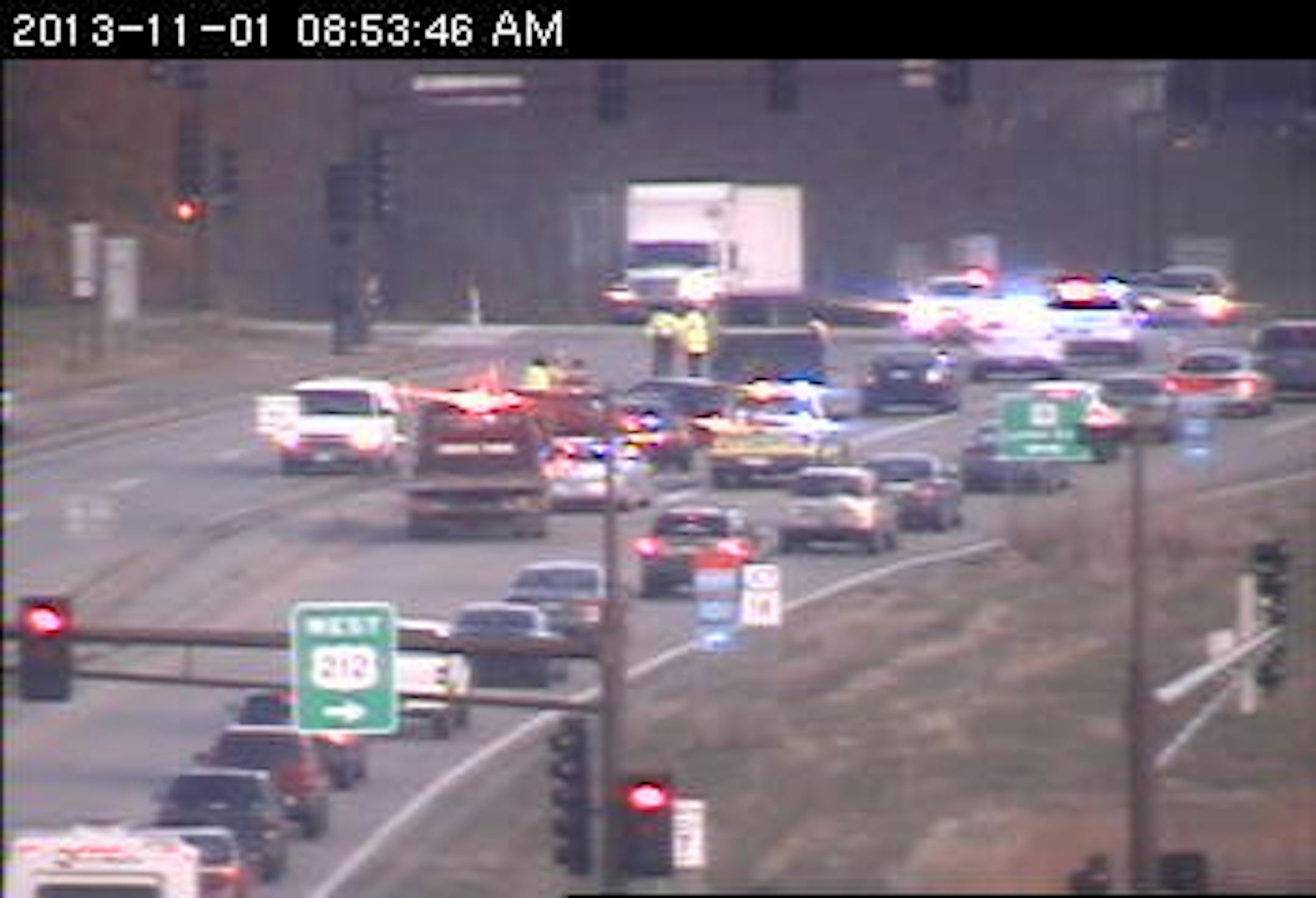 Traffic was being directed around a crash on northbound Powers Blvd. in Chanhassen.