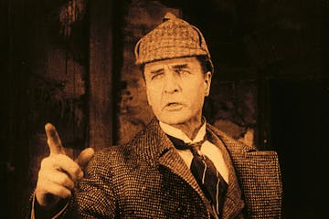 William Gillette plays Sherlock Holmes in a 1916 silent film.