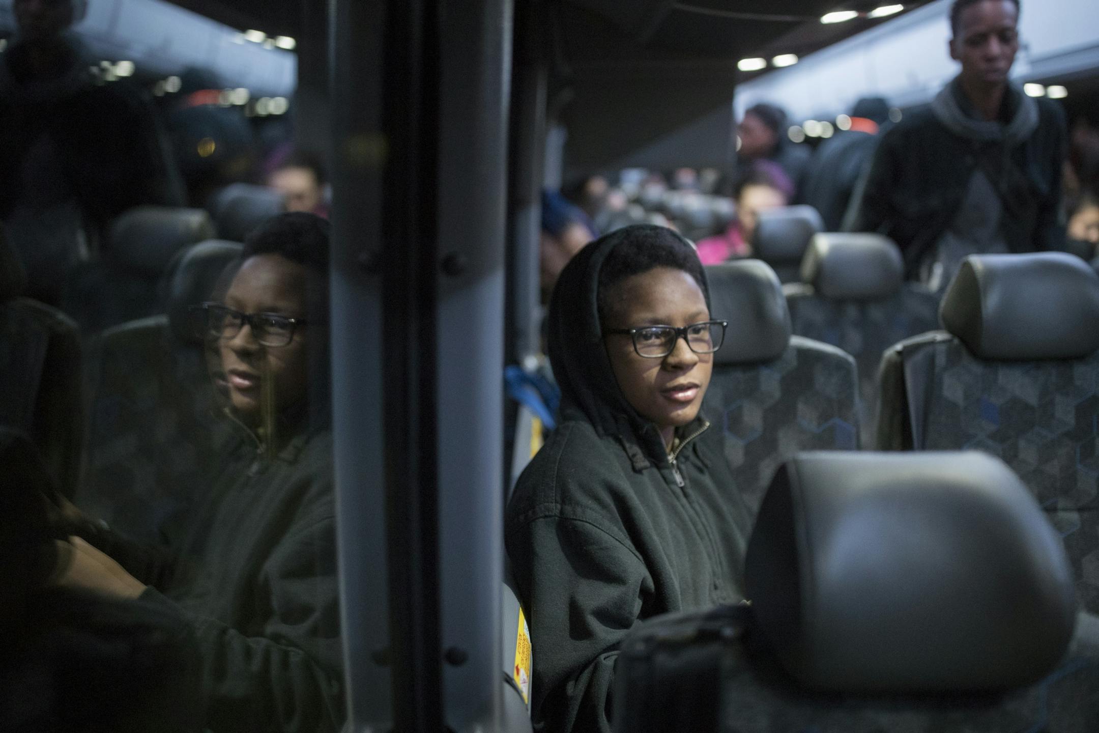 Timothy Brown joined students at the Northside Achievement Zone and boarded a bus for Washington, D.C.