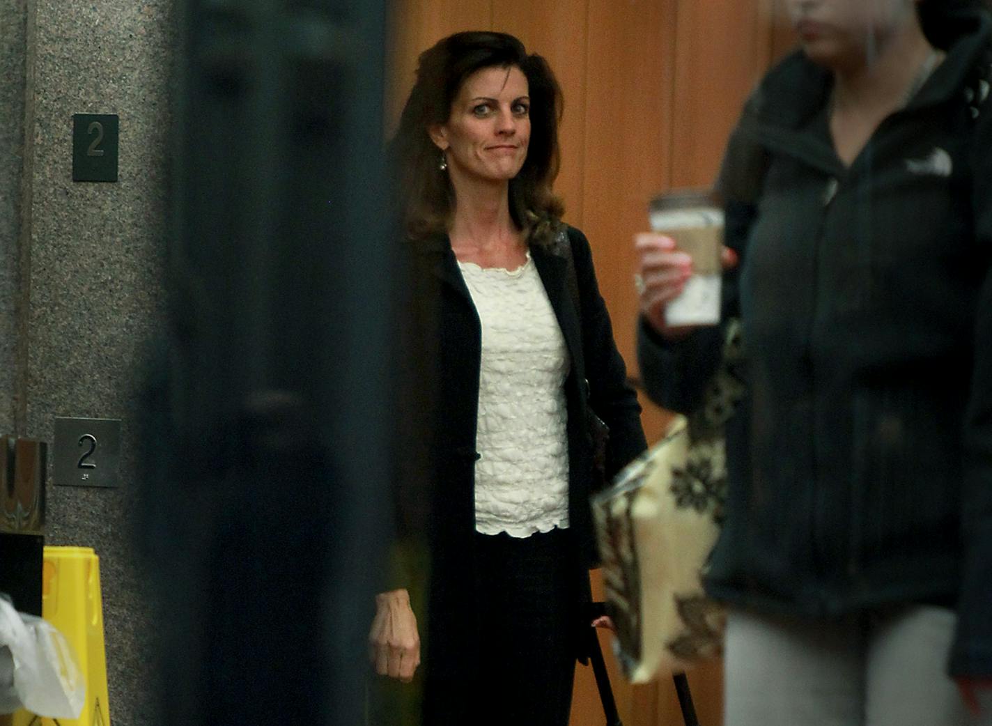 Amy Senser arrived at the Hennepin County Government center for the sixth day of her trial Monday.