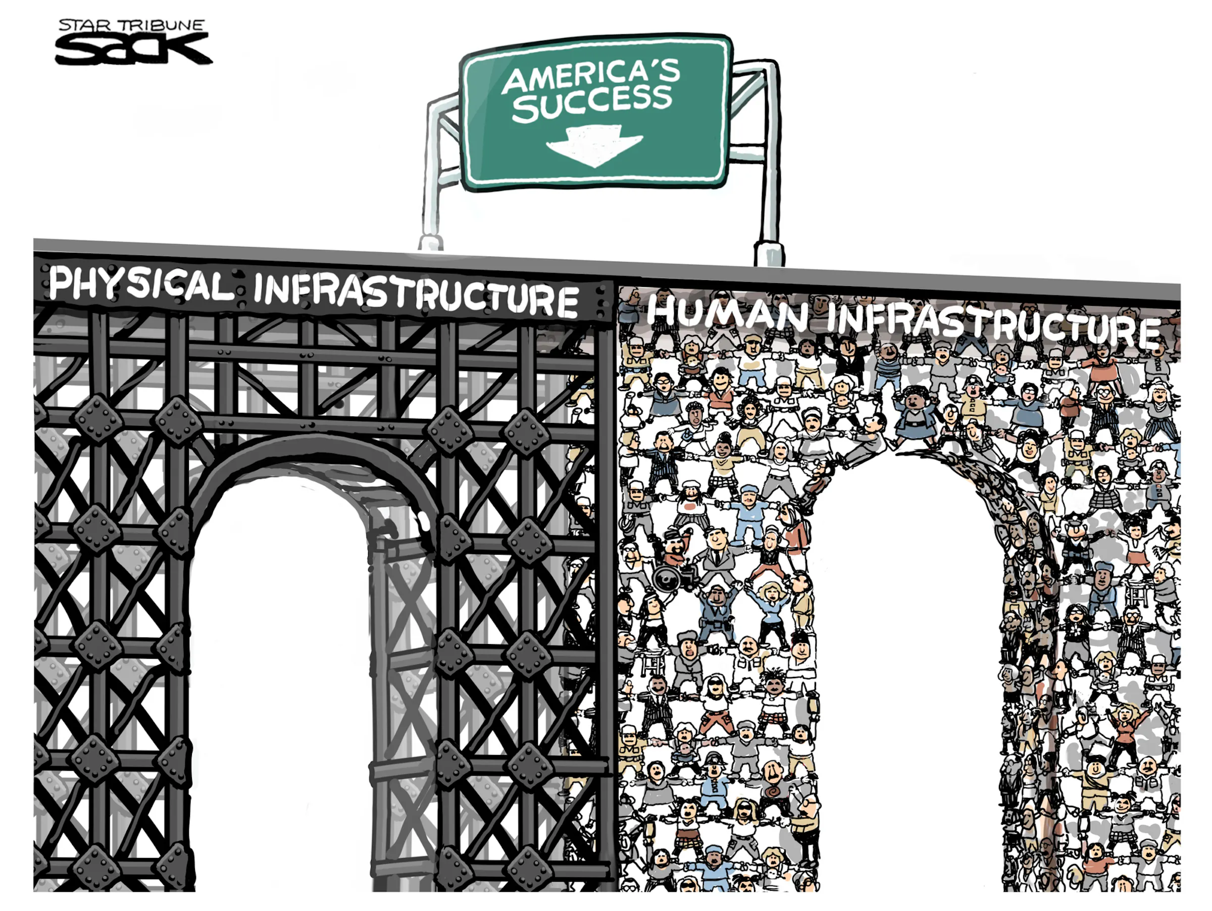 Sack cartoon: America's infrastructure