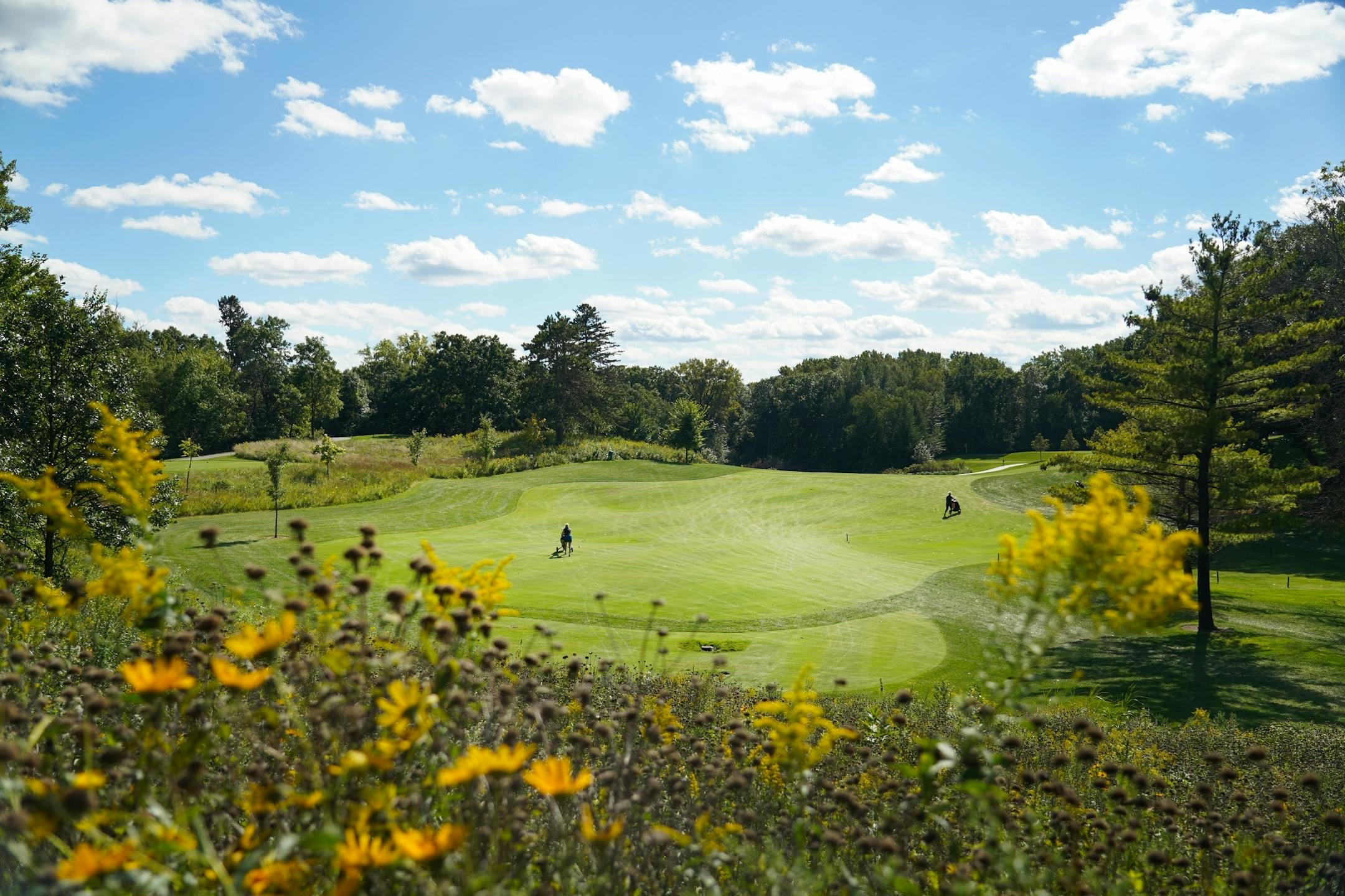 Golfers endured a windy day to get out on the links at Keller Golf Course in Maplewood.