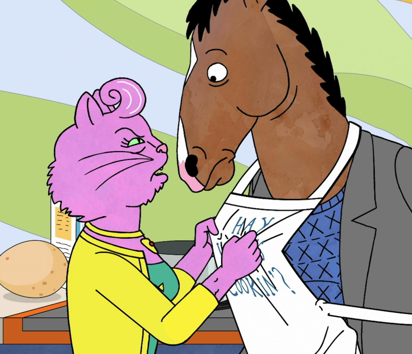 Amy Sedaris as Princess Caroline and Will Arnett as BoJack on "BoJack Horseman."