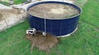 About 20,000 gallons of liquid manure has leaked out of an above-ground storage tank in Stearns County.