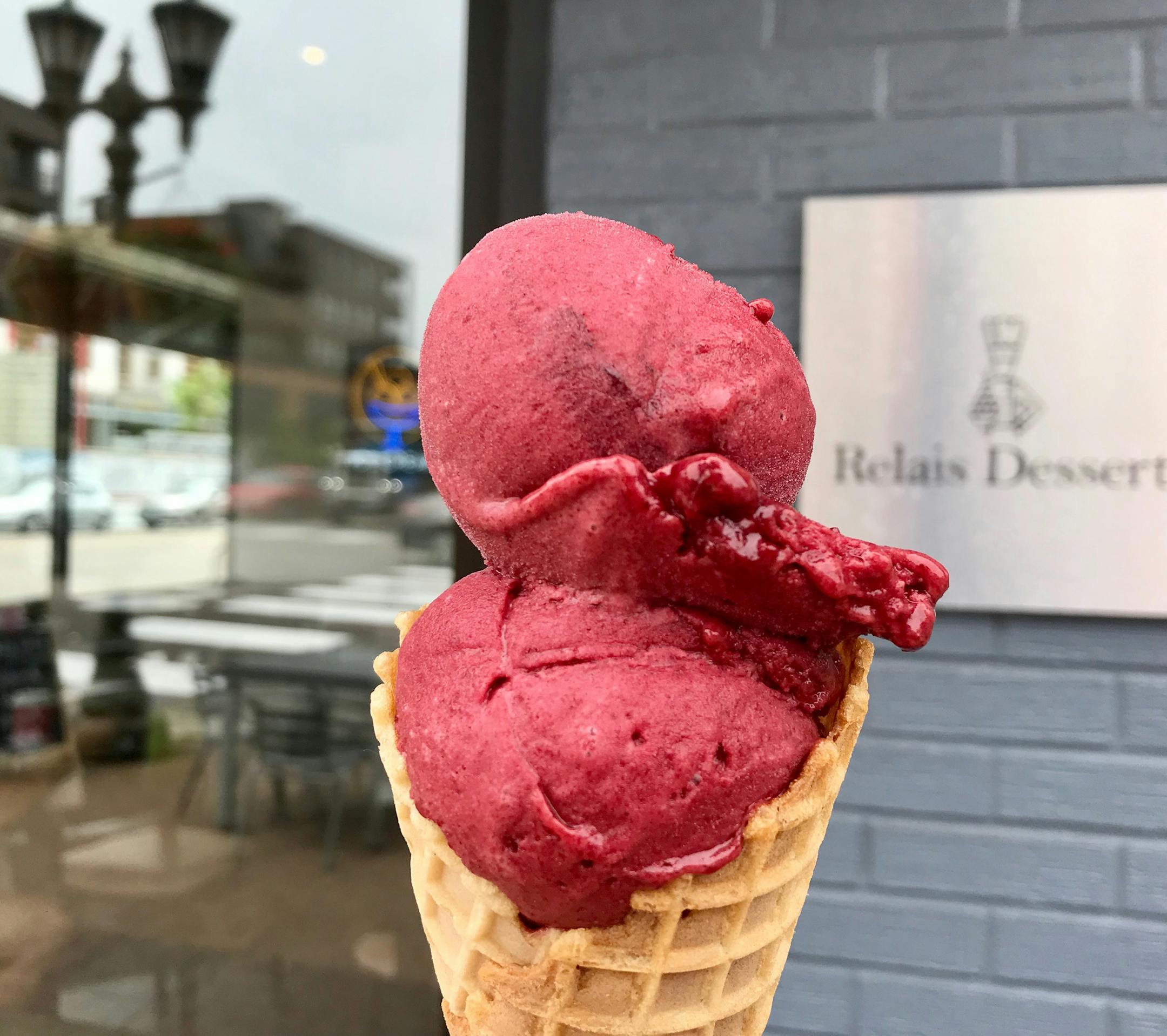 Cherry sorbet at Rose Street Patisserie