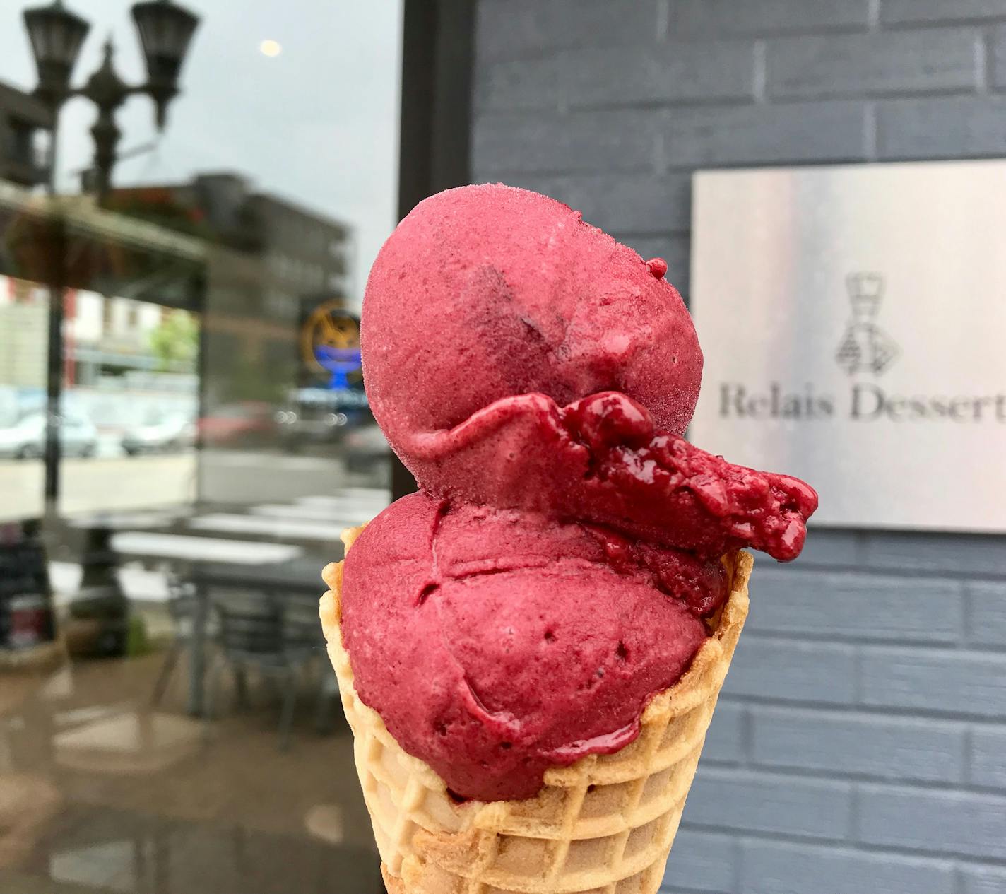 Cherry sorbet at Rose Street Patisserie