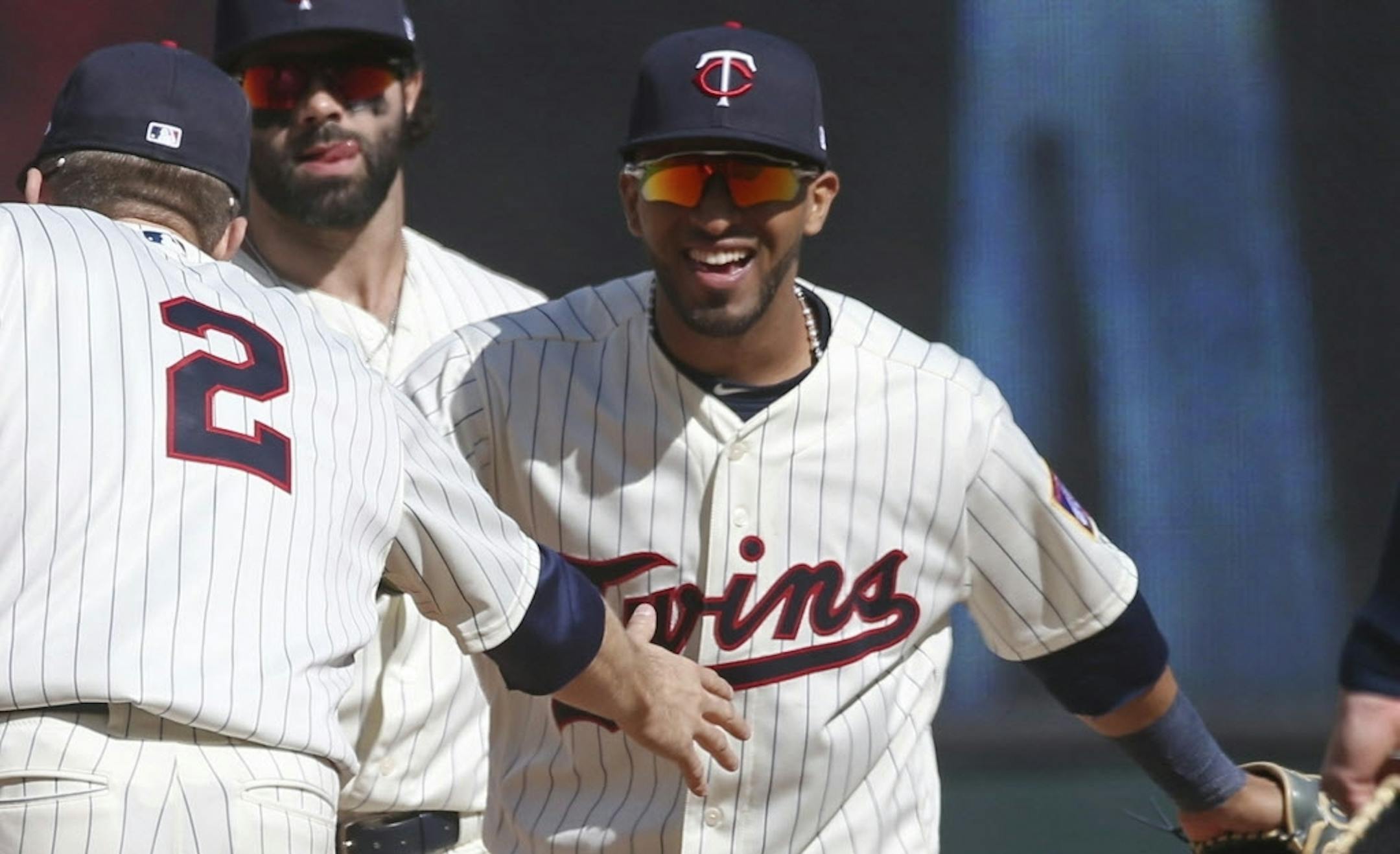 Eddie Rosario, right, displayed his talents all over Target Field during the recent homestand.