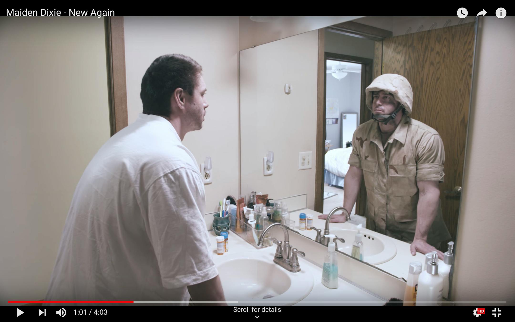 Actor Wade Thalberg played a combat veteran coping with opiod addiction in an award-winning public-service video produced on a shoestring for nonprofit Pain Free Patriots by Mr. People, a one-employee media production company in St. Paul.