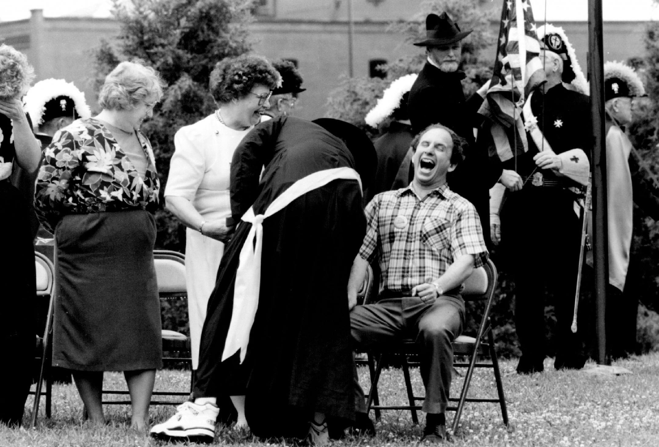July 4, 1991: Sen. Paul Wellstone recovering from early political problems appearing at July 4 celebrations at Godfrey House and Richfield parade.