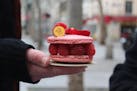 Sharyn Jackson’s culinary travels started in Paris, eating pastries like this with Patisserie 46’s John Kraus.