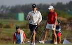 Inbee Park of South Korea walks off the 18th hole after finishing the third round of the women's golf event at the 2016 Summer Olympics in Rio de Jane