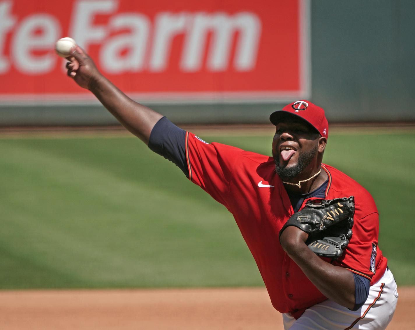 Twins starting pitcher Michael Pineda.] Texas Rangers at Minnesota Twins, Target Field.