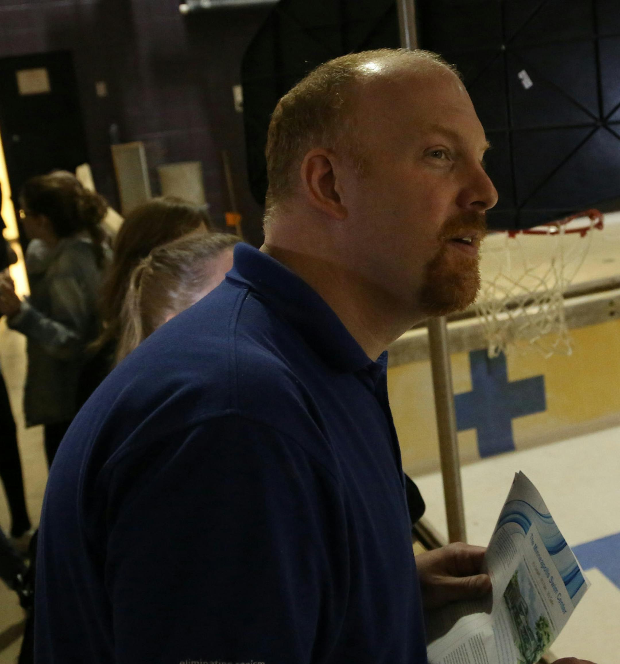Dave Cameron, of the YWCA, looked at the closed pool that once renovated he will be able to use for swim meets. ] (KYNDELL HARKNESS/STAR TRIBUNE) kyndell.harkness@startribune.com During a press conference and tour at Phillips Community Center in Minneapolis April, 25, 2014. Phillips Community Center