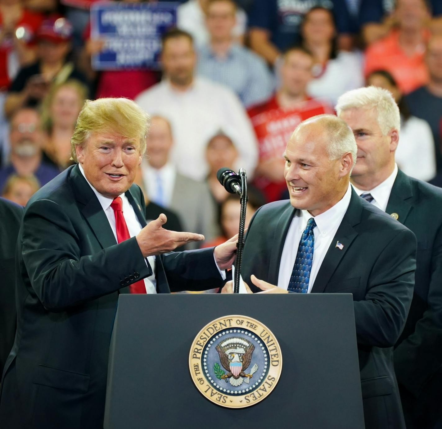 President Donald Trump welcomed Minnesota congressional candidate for CD8 Pete Stauber.