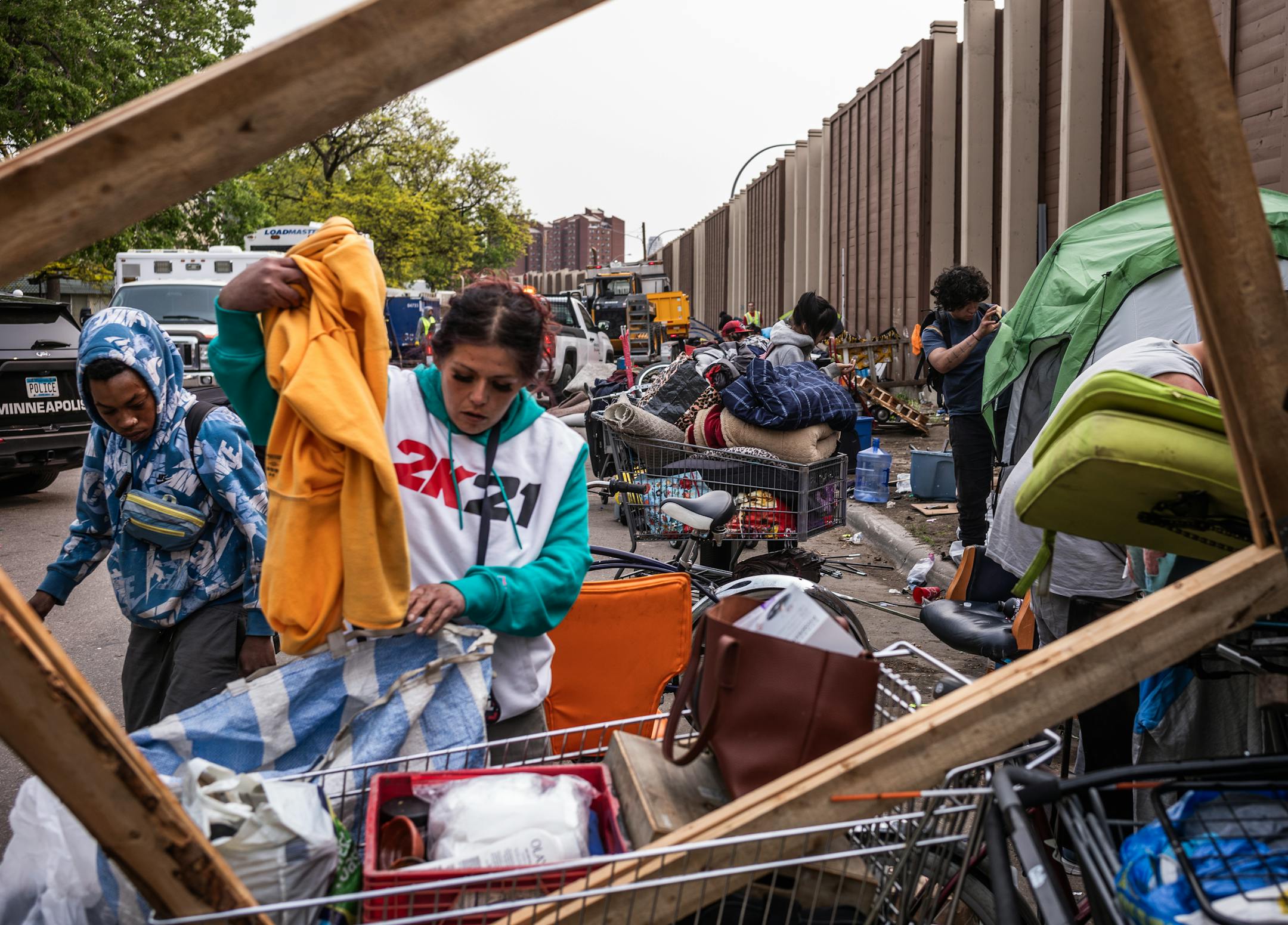 The city of Minneapolis clears out an encampment on the 2700 Block of Second Avenue South in Minneapolis,