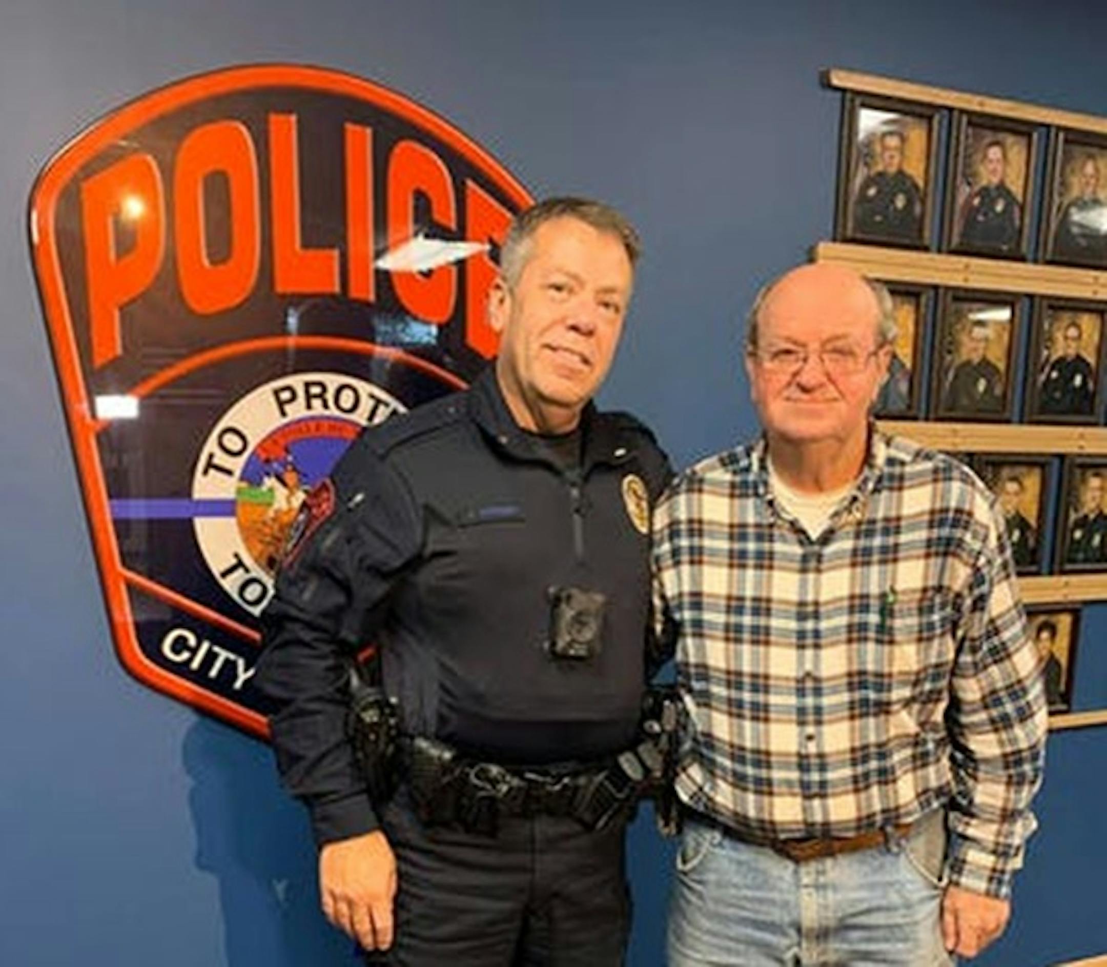 "Roger, I am proud to call you my friend!!!!" Big Lake Police Chief Joel Scharf took to social media to defend a resident who was falsely branded a "creeper" on social media. This photo was on the Police Deparment's Facebook page.