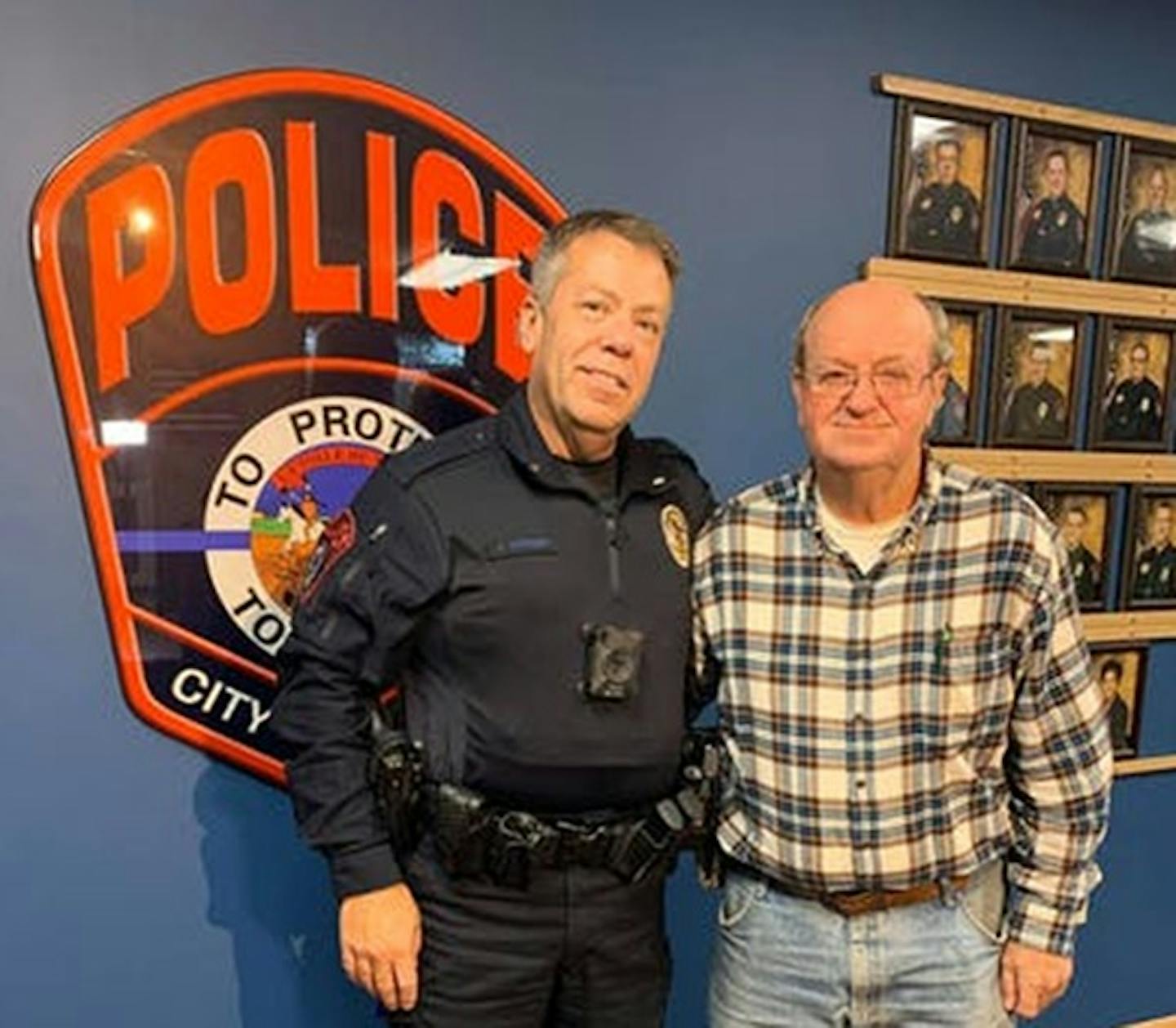 "Roger, I am proud to call you my friend!!!!" Big Lake Police Chief Joel Scharf took to social media to defend a resident who was falsely branded a "creeper" on social media. This photo was on the Police Deparment's Facebook page.