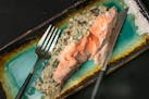 Roasted Salmon With Artichoke Topping