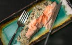 Roasted Salmon With Artichoke Topping