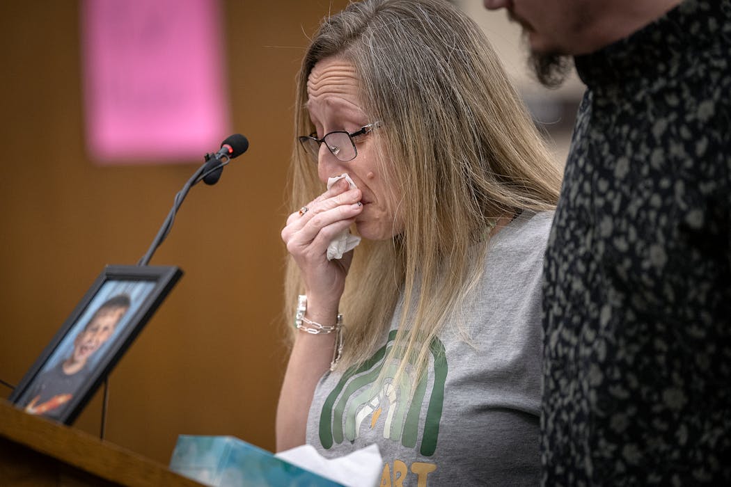 Eli Hart’s stepmother, Josephine Josephson, cried as she gave a victim impact statement before Julissa Thaler was sentenced to life in prison without the possibility of parole by Judge Jay Quam on Thursday.
