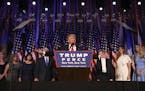 FILE — Donald Trump speaks on election night in New York, Nov. 8, 2016. As some Democrats and Republicans champion the "But 2016!" way of thinking a